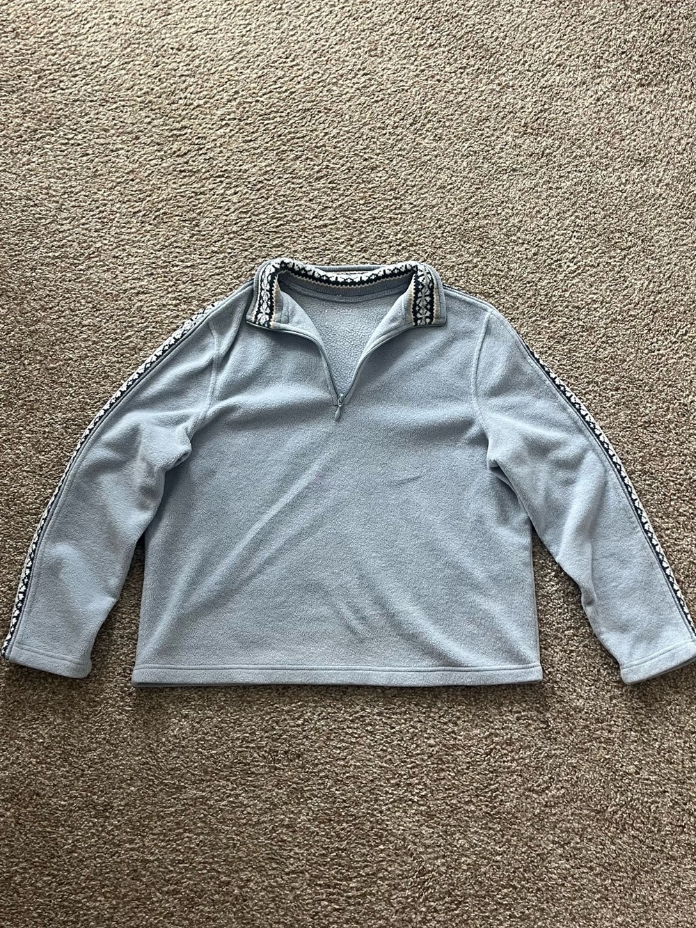 Light Blue Quarter-Zip Fleece Top